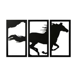 Ekhasa Black 3 Pieces Wooden Painting Wall Art-image-99