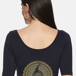 NOT YET by us Plus Size Printed Stretchable Saree Blouse-image-27