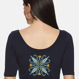 NOT YET by us Printed Stretchable Saree Blouse-image-64