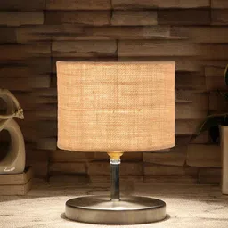 Devansh Beige Textured Steel Table Lamp With Jute Shade image 2