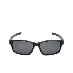 KOSCH ELEMENTE Men Grey Lens & Black Rectangle Sunglasses with Polarised Lens image 3