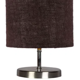 Devansh Brown Textured Steel Table Lamp With Jute Shade image 3