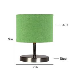 Devansh Green Textured Steel Table Lamp With Jute Shade image 3