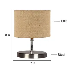 Devansh Beige Textured Steel Table Lamp With Jute Shade image 4