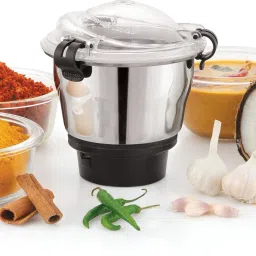Premium Stainless Steel Chutney Jar2 Locking System Opp Side &4 Teeth Couplers Mixer Juicer Jar-42