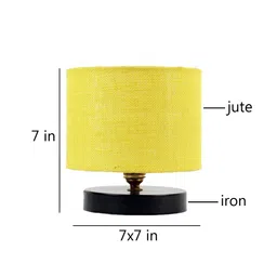 Devansh Yellow Jute Table lamps with Iron Base & Shade image 2