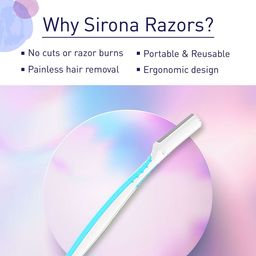 Sirona Set of 3 Eyebrow & Face Razors - White & Turquoise Blue image 5