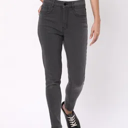 R&B Women Skinny Fit High-Rise Dark Shade Clean Look Cotton Jeans-picture-10