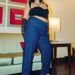 FREAKINS Plus Size Women Straight Fit High-Rise Printed Pure Cotton Jeans-image-26