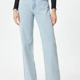 Koton Women Straight Fit High-Rise Pure Cotton Jeans-image-95