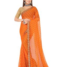 Aardiva Ethnic Motifs Woven Design Zari Pure Chiffon Saree-image-81
