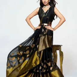 Sangria Flowy Shimmer Look Saree With Blouse Piece-21