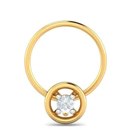 KUBERBOX 18KT Gold Diamond Studded Round Nose Pin-0.58g-image-14