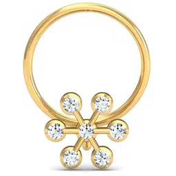 KUBERBOX Meghan 18KT Gold Diamond Studded Nose Pin-0.44 gm-image-95