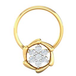 KUBERBOX Chikere Cluster 18KT Gold Diamond-Studded Nose Pin-0.77gm-image-62