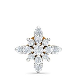 KUBERBOX Sreeja 18KT Gold Diamond Studded Nose Pin-0.5g-image-6