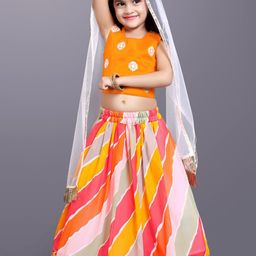 BAESD Girls Embroidered Gotta Patti Ready to Wear Lehenga & Blouse With Dupatta-54