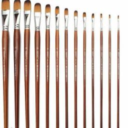 LONG HANDLE SYNTHETIC HAIR FILBERT SHAPED PAINT BRUSHES-image-63