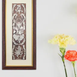 SHREE KALA HOME DECOR Brown Lord Ganesha Vighnarata Foil Embossed Painting Wall Art-28