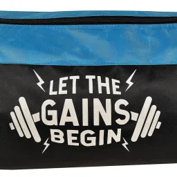 20 L Gym Duffel Bag - DB_Let The Gains Begin With Shoe Compartment - Blue-image-3