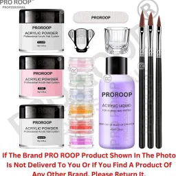 Nail Art Kit 16 in 1 - Acrylic Powder with Liquid Extension Nail Brush-16
