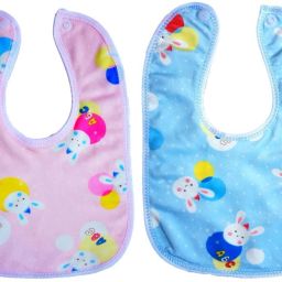 Multi-Colour Cotton Bibs With Pvc Pasting - Set of 2-18