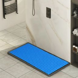 obsessions Blue Solid PVC 32x14 Inches Antiskid Shower Bath Mat-picture-9
