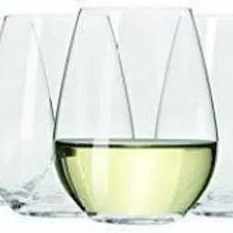 (Pack of 6) Italian Design Crystal Stemless Red Wine Glass 400 ml Whiskey Glass Set (6, 6 Pcs Clear) Glass Set Wine Glass-24