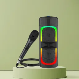 SACRO Bluetooth (PORTABLE PARTY SPEAKER) With Karaoke Mic & RGB Lights, Bass SoundF437 40 W Bluetooth Party Speaker-image-40