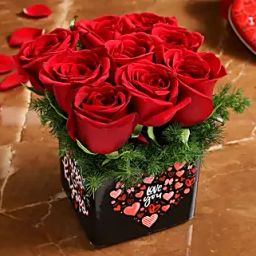 Red Roses In Love You Sticker Vase-24