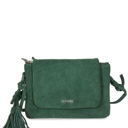 Sassora Leather Structured Sling Bag with Tasselled-47