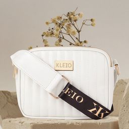 KLEIO White PU Structured Sling Bag with Tasselled-19