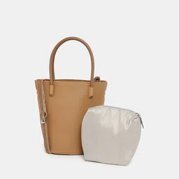 20Dresses Tan Brown PU Structured Sling Bag image 1