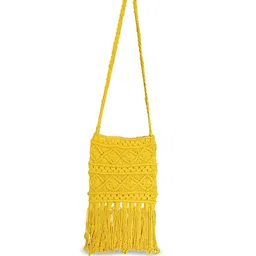 IMARS Structured Self Design Zip Detail Handheld Bag with Tasselled image 2