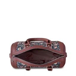 ZOUK Blue Floral Printed Structured Handheld Bag with Tasselled image 4