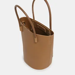 20Dresses Tan Brown PU Structured Sling Bag image 4