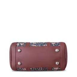 ZOUK Blue Floral Printed Structured Handheld Bag with Tasselled image 5