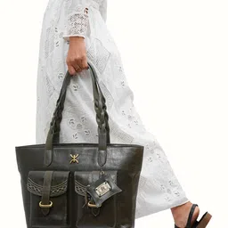 Hidesign Leather Oversized Shopper Tote Bag with Tasselled-19