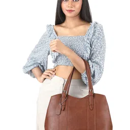 Mast & Harbour Tan Structured Shoulder Bag image 2