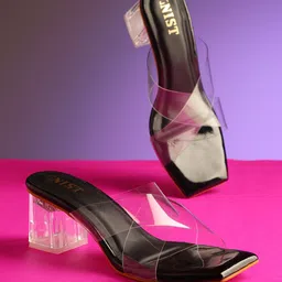 GNIST Cross Strap Open Toe Block Heels image 1