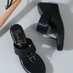 Bruno Manetti PU Party Wedge Pumps with Tassels-54