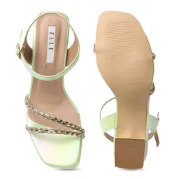 ELLE Embellished Open Toe Block Heels image 3