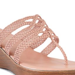 pelle albero Textured Open Toe Wedge Heels image 4