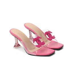 madam glorious Embellished Open Toe Block Heels image 4