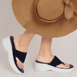 FABBHUE Woven Design Open Toe Wedge Heels image 5