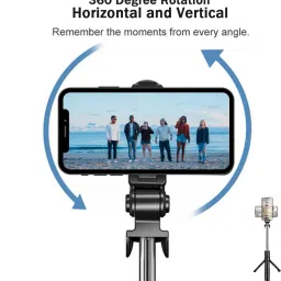 ANY KART Wireless Remote selfie stick with tripod Bluetooth Selfie Stick image 2