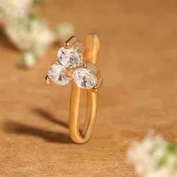 Zaveri Pearls Gold-Plated Cubic Zirconia Studdded Clip On Nosepin-picture-39