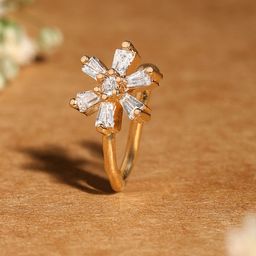 Zaveri Pearls Gold-Plated Cubic Zirconia Studdded Clip On Nosepin-picture-42