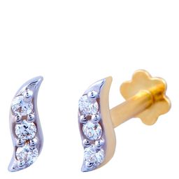 BHIMA Jewels 18K Hallmark 750 Purity Rose Gold Fancy Diamond Nose Pin-image-23