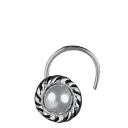 Abhooshan 92.5 Sterling Silver Oxidised Stud Nosepin-image-60